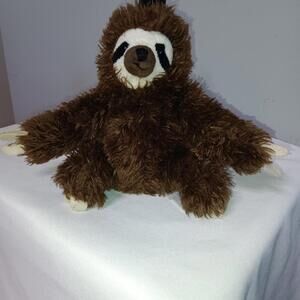 7" Sitting Three Toed Sloth Plush Stuffed Animal by Fiesta Brown  Soft